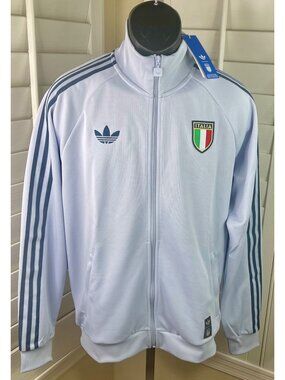 Adidas Italia FIGC OG Soccer Aero Blue Track Jacket JY9630 - Men 2XL - NWT $110